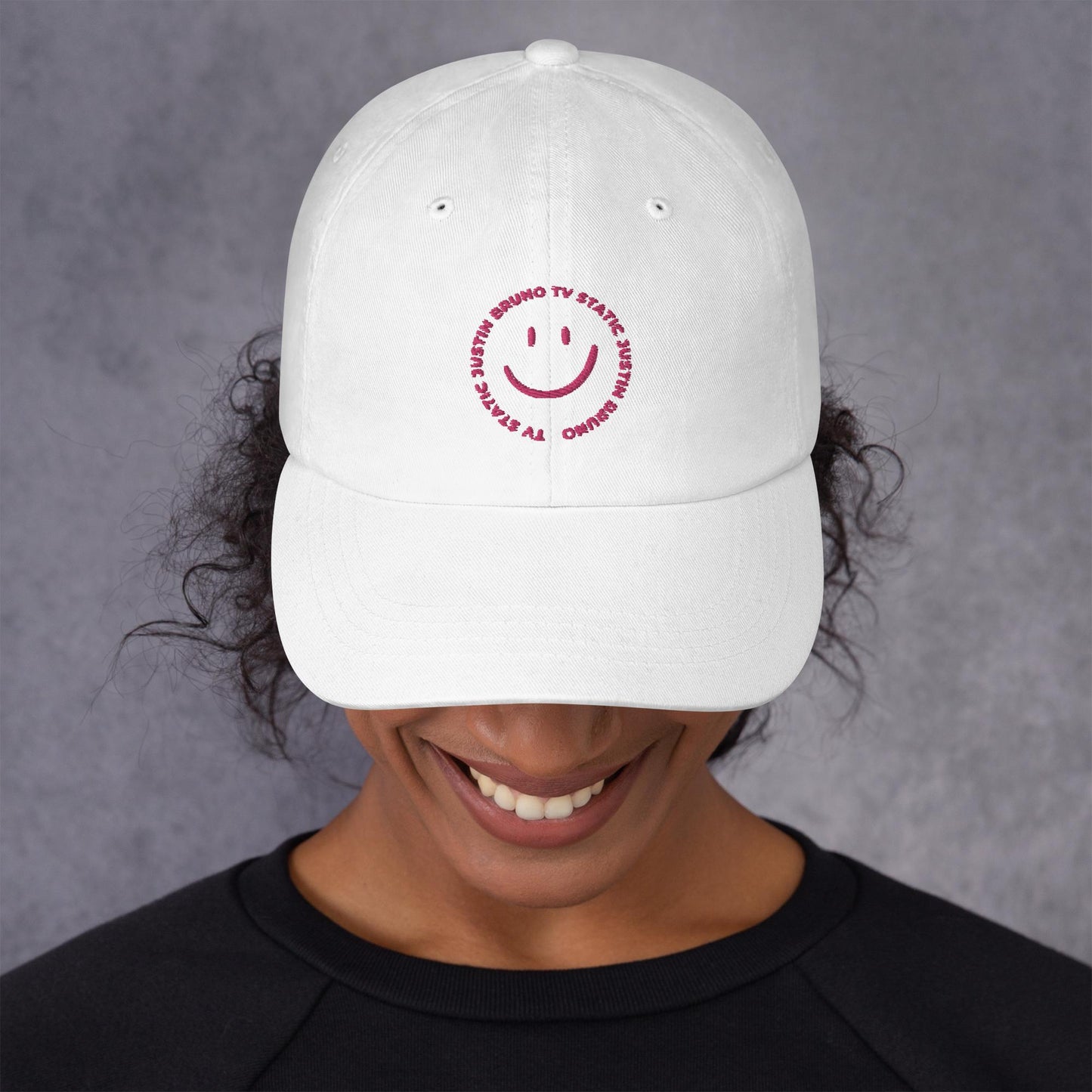 TV Static Smiley Dad Hat