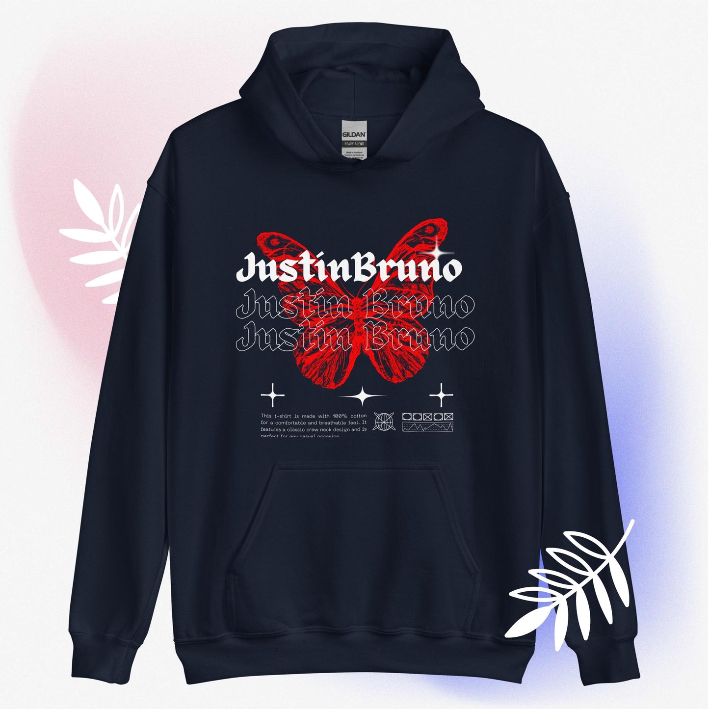 Justin Bruno Butterfly Hoodie (BLACK)/NAVY)